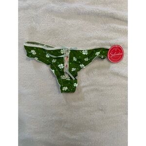 Splendies Green Floral Lace Trim Panties